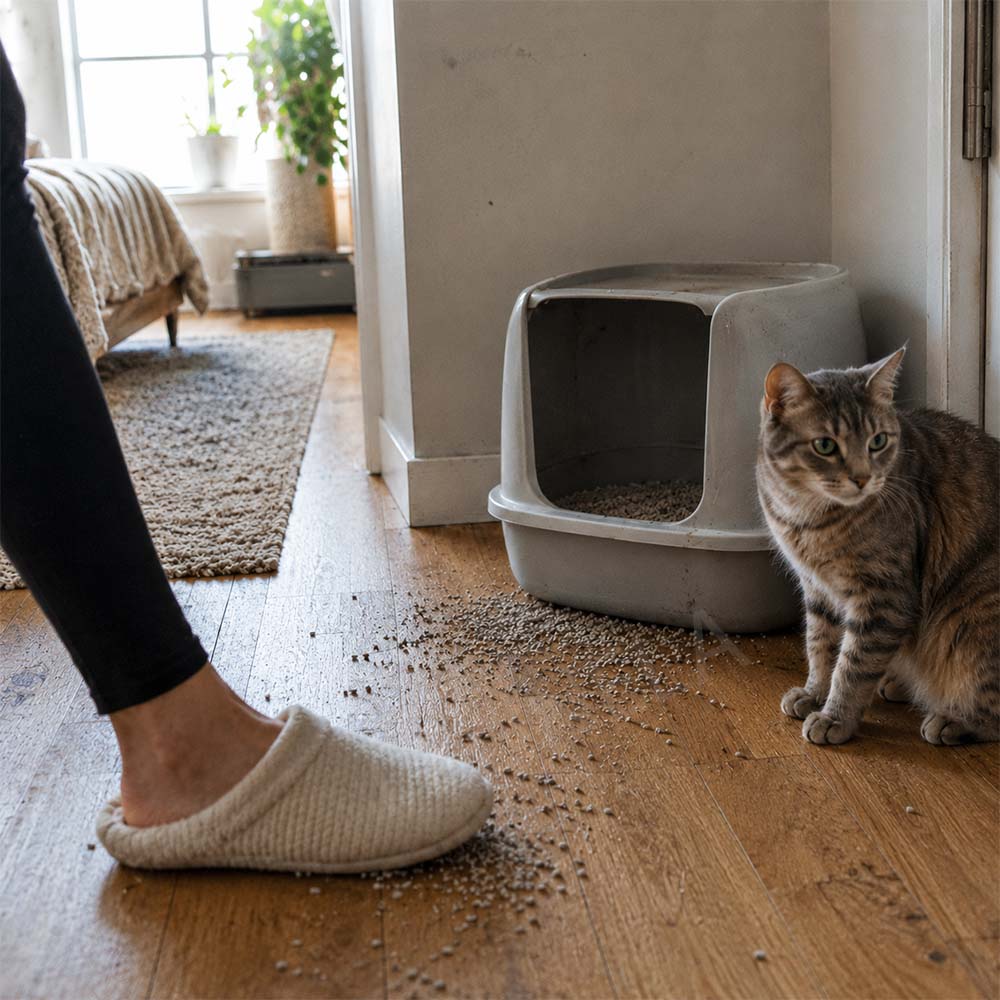 Котешка тоалетна с тофу пелети EcoPurr
