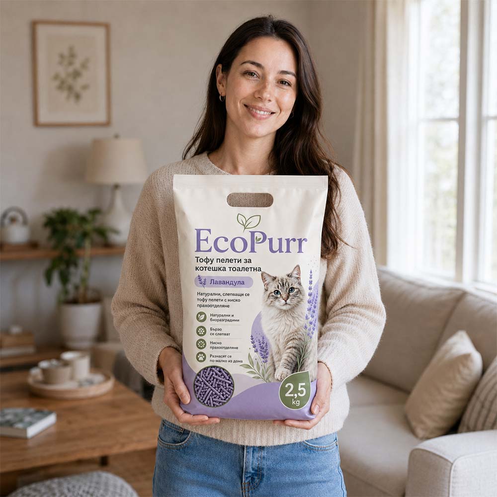 Тофу пелети за котешка тоалетна EcoPurr 2,5 кг - Image 12