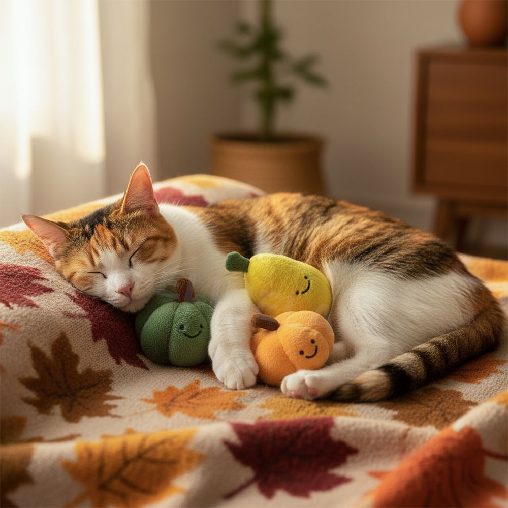 Плюшени тикви с котешка мента за котешка игра