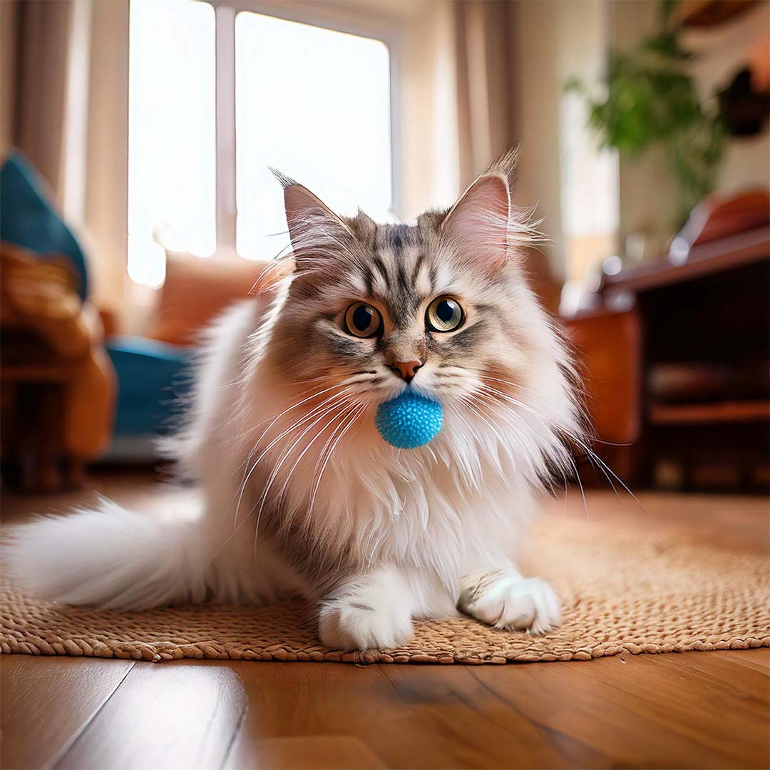 Мека и лека плюшена топка за котка