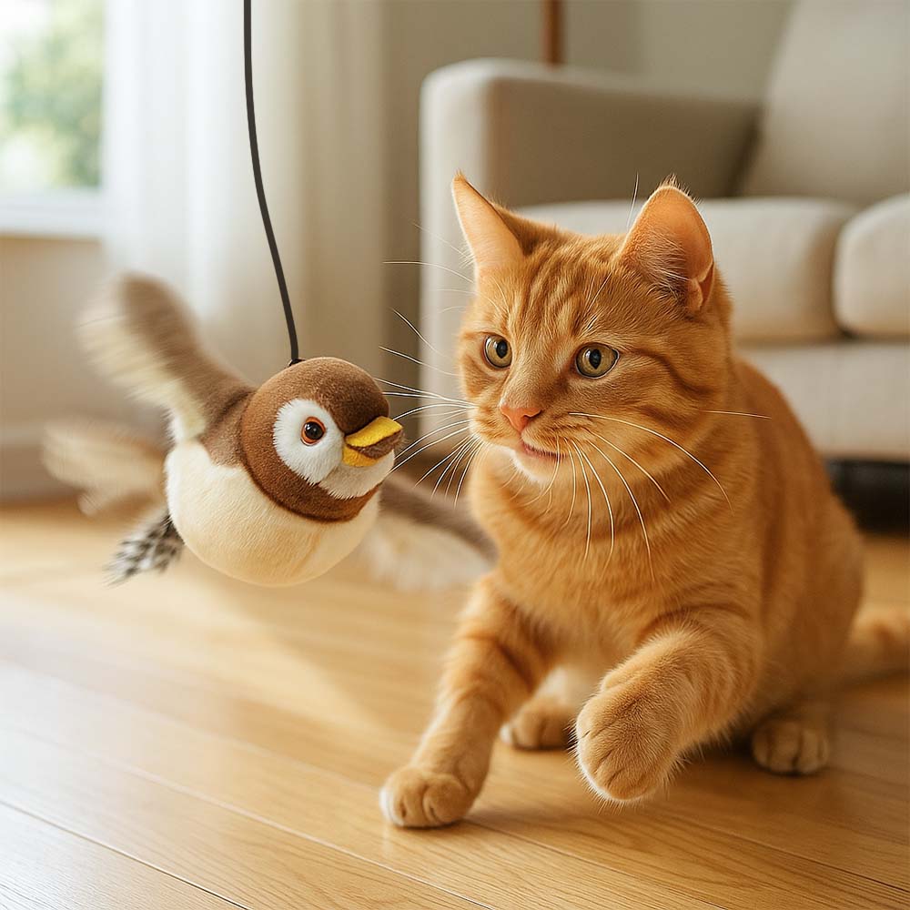 Пърхащо птиче за котешка игра