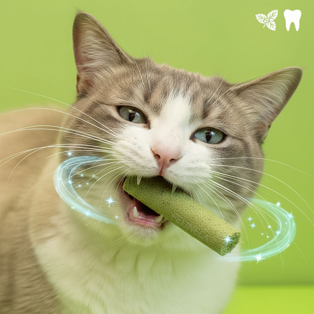 Пръчици с котешка трева за грижа за зъбите на котката