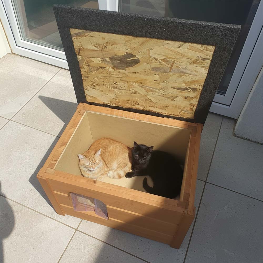 Суха и топла външна къщичка за котка